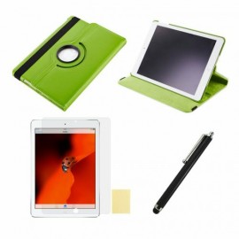 Leather-Style 360 Rotation Case for iPad 5 (Air) includes Screen Protector and Stylus - Green