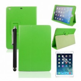 Leather Case for iPad 5 (AIR) with Stand,  Screen Protector and Stylus - Green