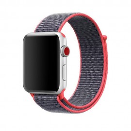 Apple Watch Replacement Sports Hook & Loop Nylon Watch Strap - 42mm Pink and Grey 