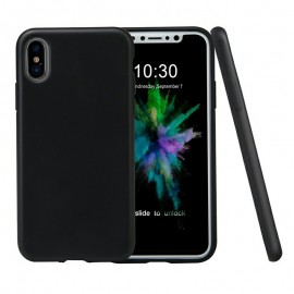 Soft TPU Frosted Case Slim Fit Rubber Silicone Cover for iPhone X/XS - Black