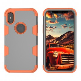 Shockproof Bump Protective Case for iPhone X/XS - Grey and Orange