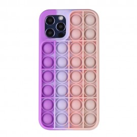 Pop it its Push Bubble Shockproof Soft Silicone Case for iPhone 12 - Purple