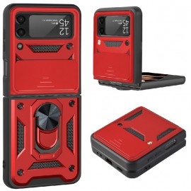 Shockproof Ring Stand Case for Samsung Galaxy Z Flip 3 5G - Red