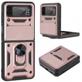 Shockproof Ring Stand Case for Samsung Galaxy Z Flip 3 5G - Rose Gold