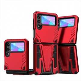 Shockproof Rubber Hybrid Stand Case for Samsung Galaxy Z Flip 3 5G - Red