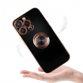 Luxury Shockproof Phone Case Cover with Ring Holder for iPhone 12 Pro - Black