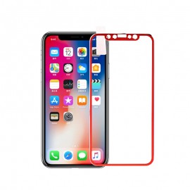 Pro 3D Tempered Glass Metal Edge to Edge Screen Protector for iPhone X/XS/11 Pro - Red