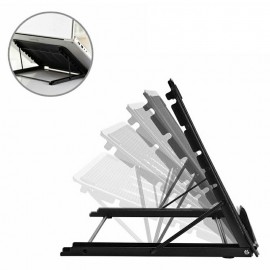 Laptop / iPad / Tablet Adjustable Folding Mesh Stand - Black