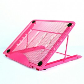 Laptop / iPad / Tablet Adjustable Folding Mesh Stand - Pink